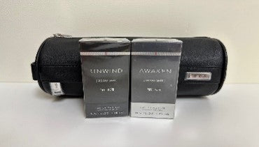 TUMI Premium DOPP Gift Set, AWAKEN 0.5oz / 15ml UNWIND 0.5oz / 15ml MEN
